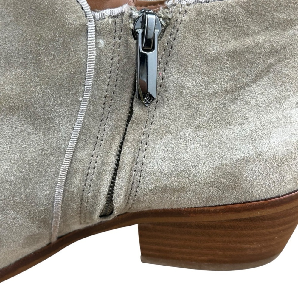 Women's Sam Edelman Petty Zip Up Ankle Boots Booties Shoes Size 7.5 Taupe Suede - Picture 7 of 10
